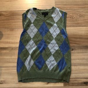Club Room Men’s Green and Blue Sweater Vest | Medium
